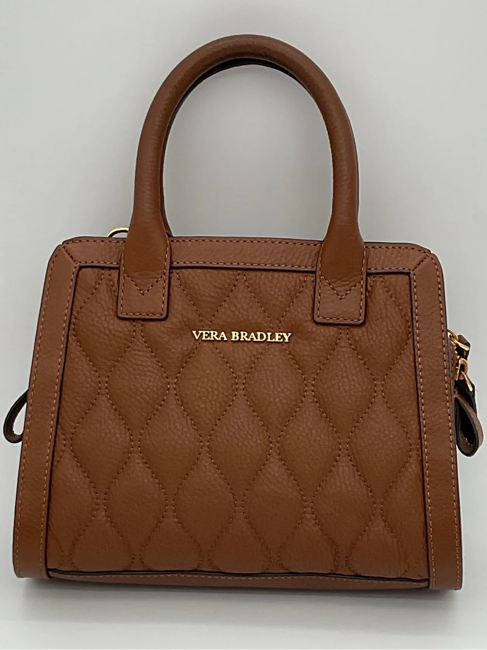 Vera Bradley Quilted Natalie Crossbody Brown Leather Bag